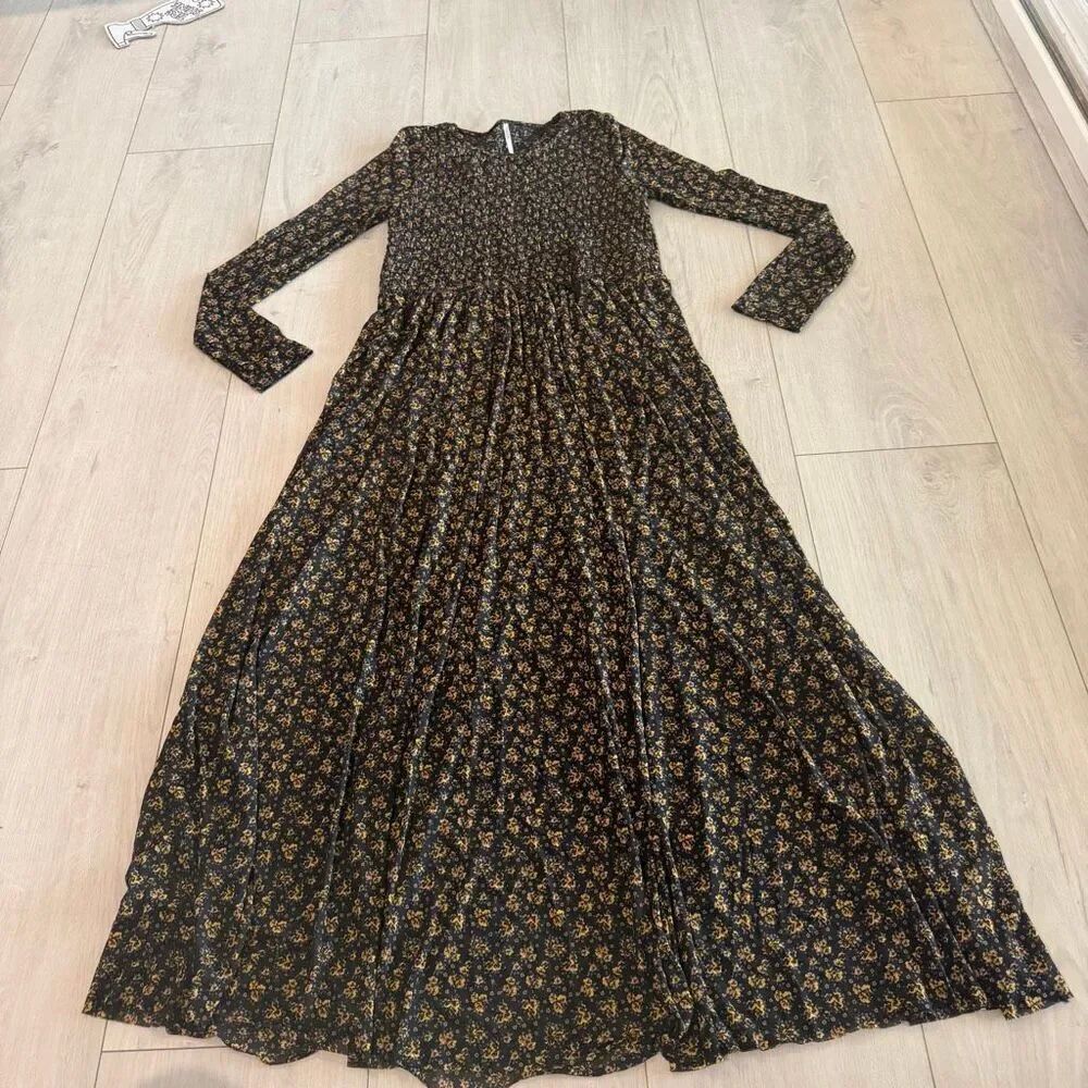 Free people Hello And Goodbye floral Mesh Midi Dress Szxs